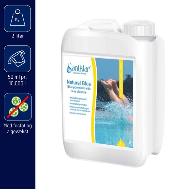 Saniklar Natural Blue 3 liter Bl&aring;t Poolvand