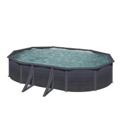 Oval Stlvgs pool Grafit uden pumpe H 1,2 m -2 strrelser