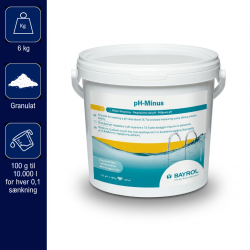 pH minus granulat til pool, bayrol, 6 kg, fordukt fordele