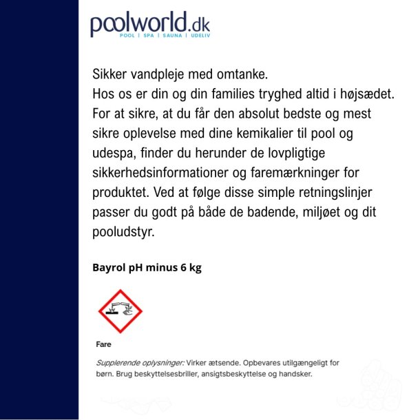 pH Minus 6 kg til Pool og Spa - Bayrol