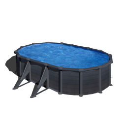 Oval Stlvgs Pool Grafit uden pumpe H 1,32 m - 2 strrelser