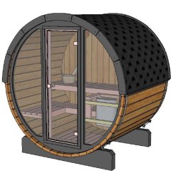 Pool Sauna 160 cm Glasfront Thermowood