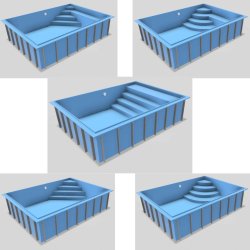 PP Pool med Skimmer Caribic - Rektangulr - Bl