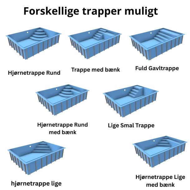 PP Pool med Skimmer Caribic - Rektangul&aelig;r - Bl&aring; 3,1 x 6,1 x 1,5 m