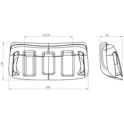 Pude til spa 280x145x85 lysegr Wellis
