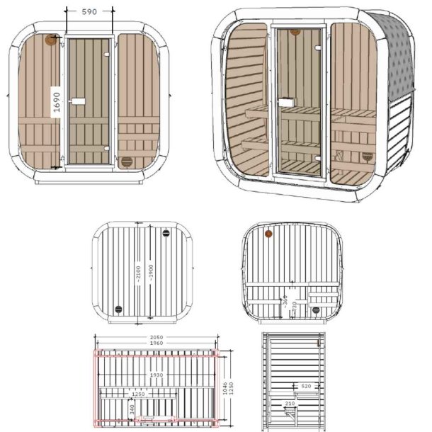Sauna Icon 125 Thermowood Saml Selv