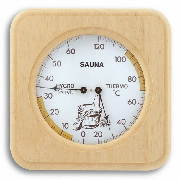 Sauna Termo-Hygrometer med Trramme Analog