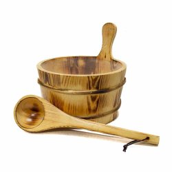 Sauna Spand - Brndt Fyr med plastindsats inkl. Trse