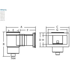 Skimmer Hjrne til Hj vandstand og bred bning - Liner Pool