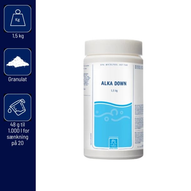 Spacare - Alka Down - S&aelig;nker Alkalitet - 1,5 kg