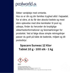Spacare Sunwac 12 Klor Tablet 10 g - 100 stk - 1 kg