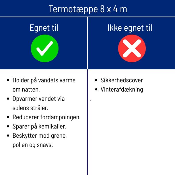 Pool Termot&aelig;ppe 400 Mikron 4 x 8 m
