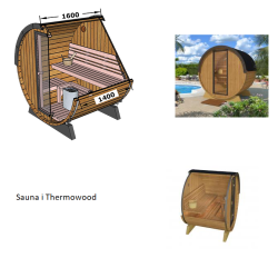 Sauna Tnde 160 cm Terrasse 2-3 pers. 4 varianter