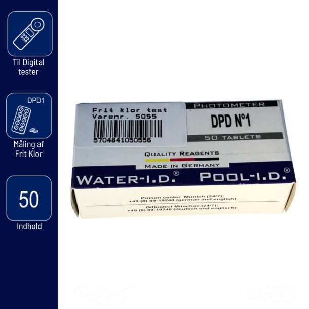 Pool Lab - DPD1 Refill Tabletter 50 stk til Klorm&aring;ling