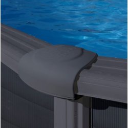 Oval Stlvgs pool Grafit uden pumpe H 1,2 m -2 strrelser