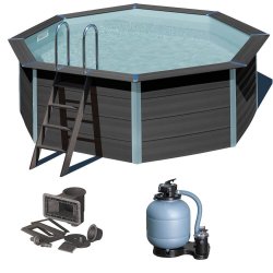 Gre - Avantgarde - Komposit Tr Pool Rund  4,1 m Hjde 1,24 m Gre