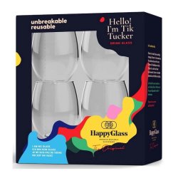 HappyGlass Vandglas Plastik Tik Tucker 4 stk 