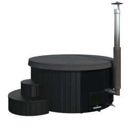 Vildmarksbad Deluxe Black Edition -Isoleret Cover og Indbygget Ovn  2 m