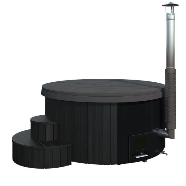 Vildmarksbad Deluxe Black Edition -Isoleret Cover og Indbygget Ovn  2 m
