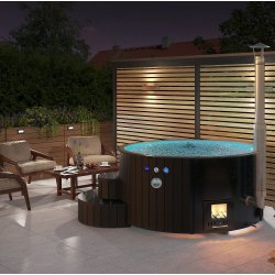 Vildmarksbad Deluxe Black Edition -Isoleret Cover og Indbygget Ovn  2 m