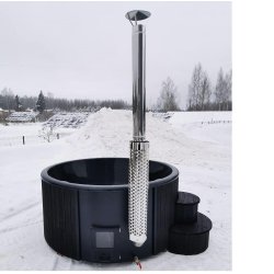 Vildmarksbad Deluxe Black Edition -Isoleret Cover og Indbygget Ovn  2 m