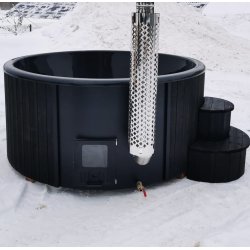 Vildmarksbad Deluxe Black Edition -Isoleret Cover og Indbygget Ovn  2 m