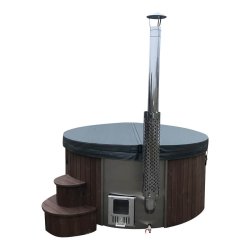 Vildmarksbad Deluxe Glasfiber / Thermowood Indbygget Ovn  2 m Fs 3 farver