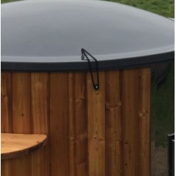 Vildmarksbad Deluxe Glasfiber / Thermowood Indbygget Ovn  2 m Fs 3 farver