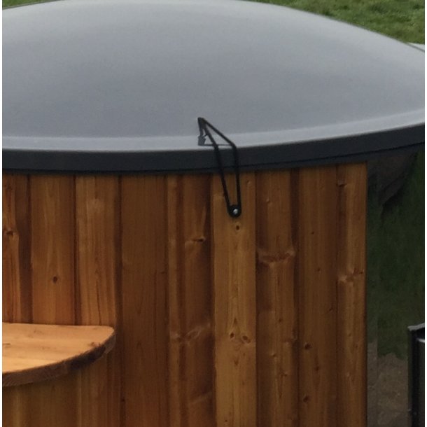 Vildmarksbad Deluxe Glasfiber / Thermowood Indbygget Ovn  2 m Fs 3 farver