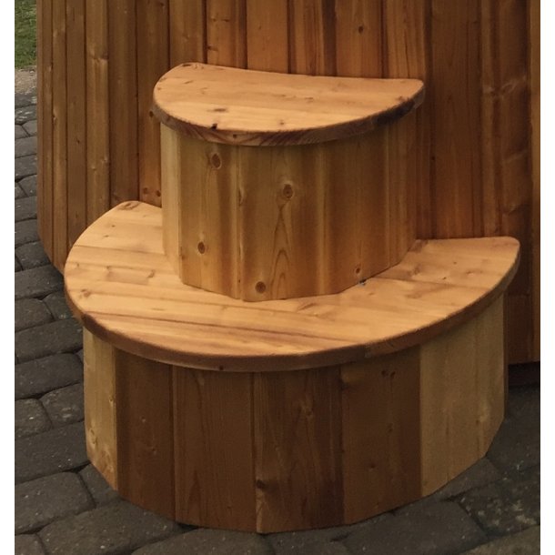 Vildmarksbad Deluxe Glasfiber / Thermowood Indbygget Ovn  2 m Fs 3 farver