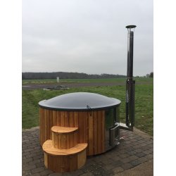 Vildmarksbad Deluxe Glasfiber / Thermowood Indbygget Ovn  2 m Fs 3 farver