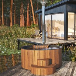 Vildmarksbad Deluxe Thermowood - Glasfiber - Indvendig Ovn 200 cm