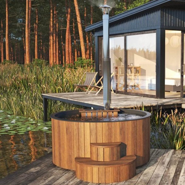 Vildmarksbad Deluxe Thermowood - Glasfiber - Indvendig Ovn 200 cm