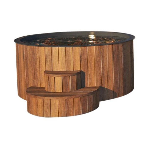 Vildmarksbad Deluxe Thermowood - Glasfiber - Udvendig Ovn 200 cm