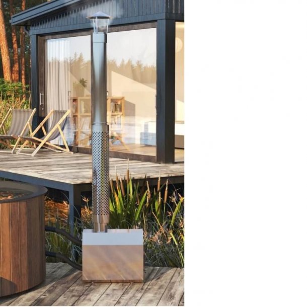 Vildmarksbad Deluxe Thermowood - Glasfiber - Udvendig Ovn 200 cm