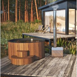 Vildmarksbad Deluxe Thermowood - Glasfiber - Udvendig Ovn 200 cm