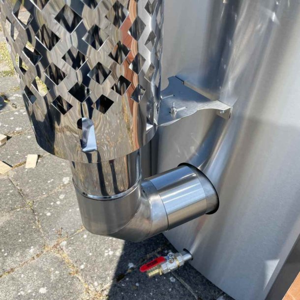 Vildmarksbad Deluxe Gr Glasfiber-Thermowood -isoleret cover og Indbygget Ovn  2 m