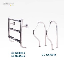 Welldana - 2-delt stige til nedgravet pool - 3 trin