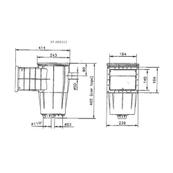 Skimmer standard med liner kit Kripsol