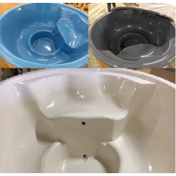 Vildmarksbad Deluxe Glasfiber / Thermowood Indbygget Ovn  2 m Fs 3 farver