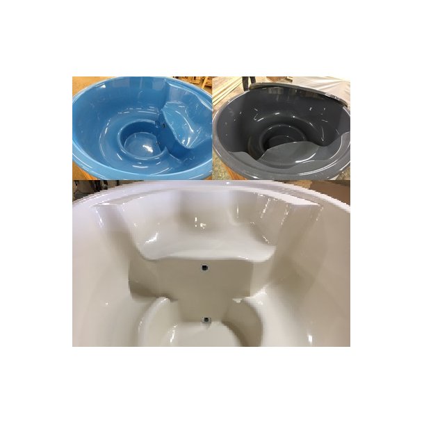 Vildmarksbad Deluxe Glasfiber / Thermowood Indbygget Ovn  2 m Fs 3 farver