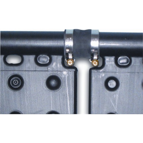 Slangekobling med 2 rustfrie spndebnd  38 mm L 60 mm