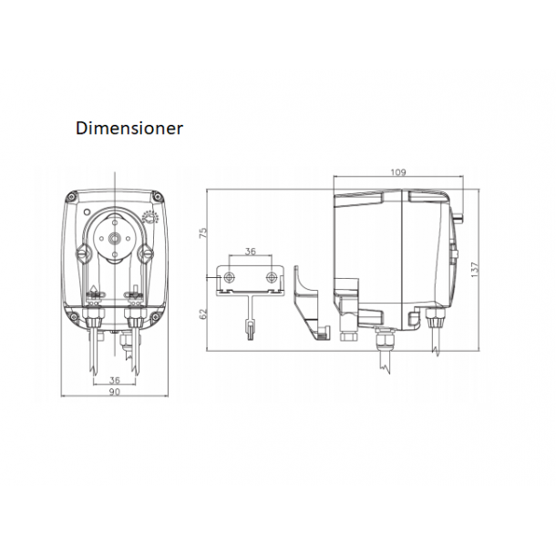 Peristaltisk kemipumpe i to strrelser