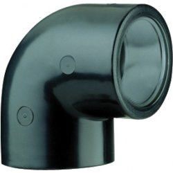 PVC 90 grader vinkel lim/lim - Flere st�rrelser - set forfra p� hvid baggrund (Varenr. D13-100160 - 5412)