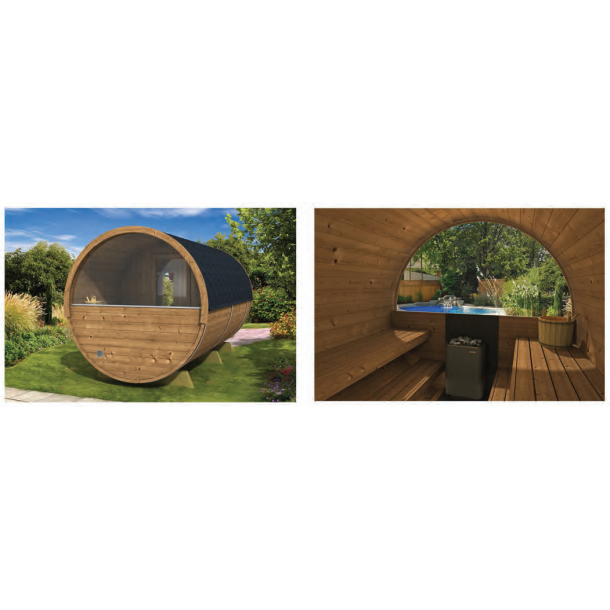 Panorama glas vindue til Tnde Sauna - halvt glas