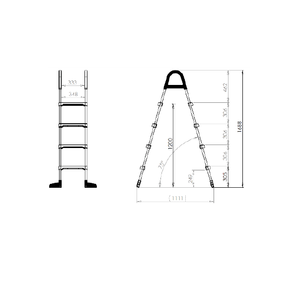 Azuro Pool stige 2x4 trin hjde 1,22 m