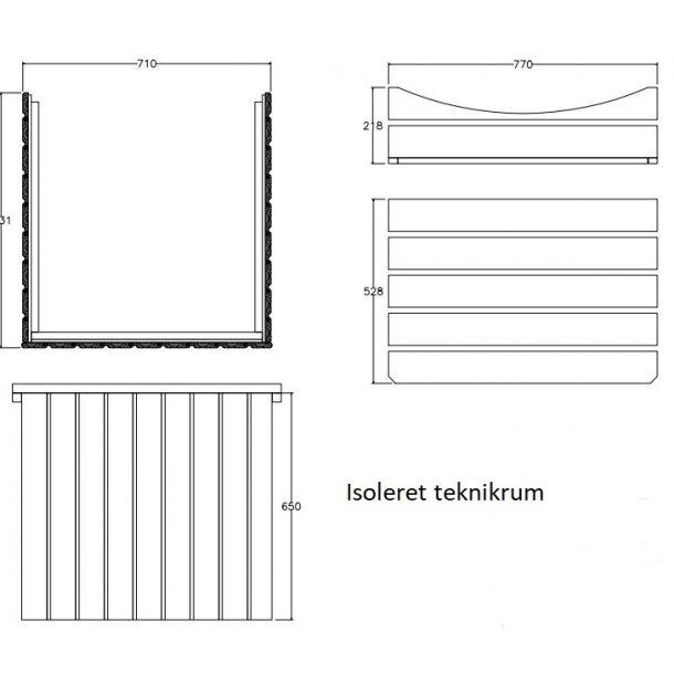 Teknikrum Thermowood Isoleret til Hottub og Spa