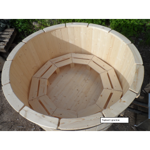 Topkant til vildmarksbad i grantr 160 cm