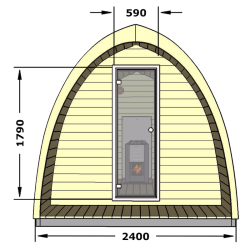 POD sauna 300 cm  4-6 personer Saml selv