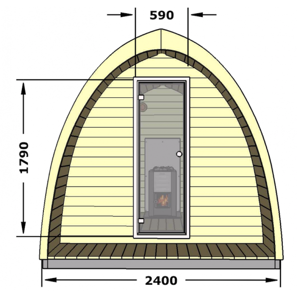 POD sauna 300 cm  4-6 personer Saml selv